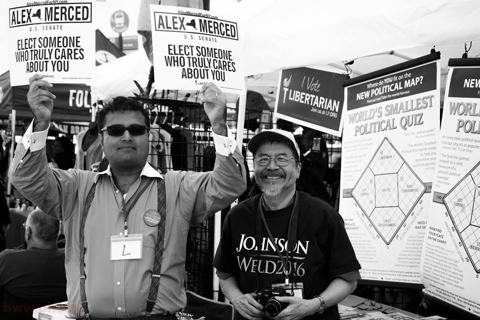 Alex Merced campaigning for liberty