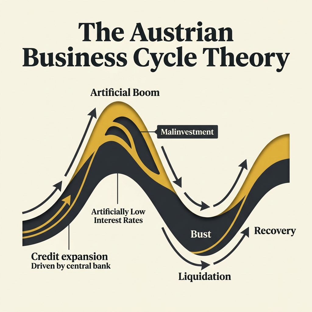 Diagram illustrating the distortion of the capital structure during a credit expansion cycle