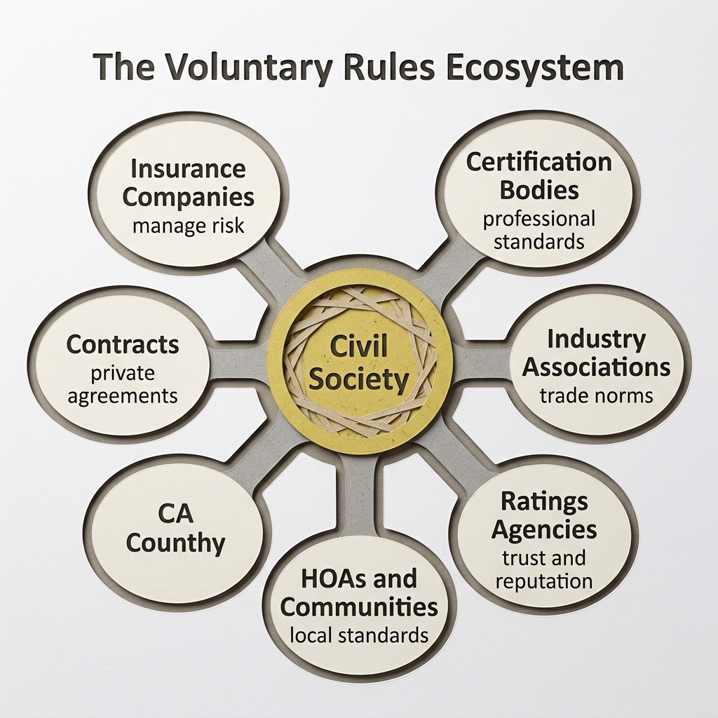 Flow chart showing the citizen-shareholder governance corporation model with reverse dividends and covenants