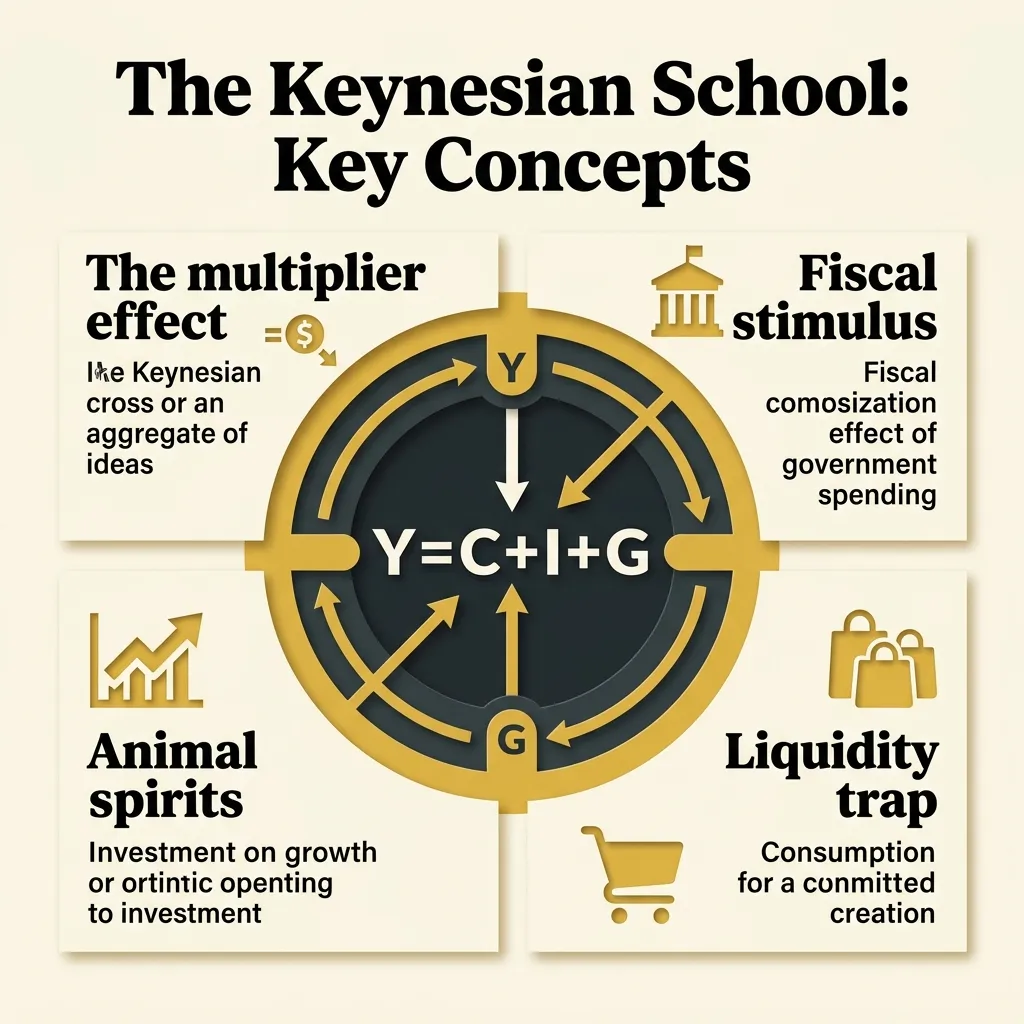 A simplified flowchart of the Keynesian circular flow model: consumption, saving, investment, and government injections