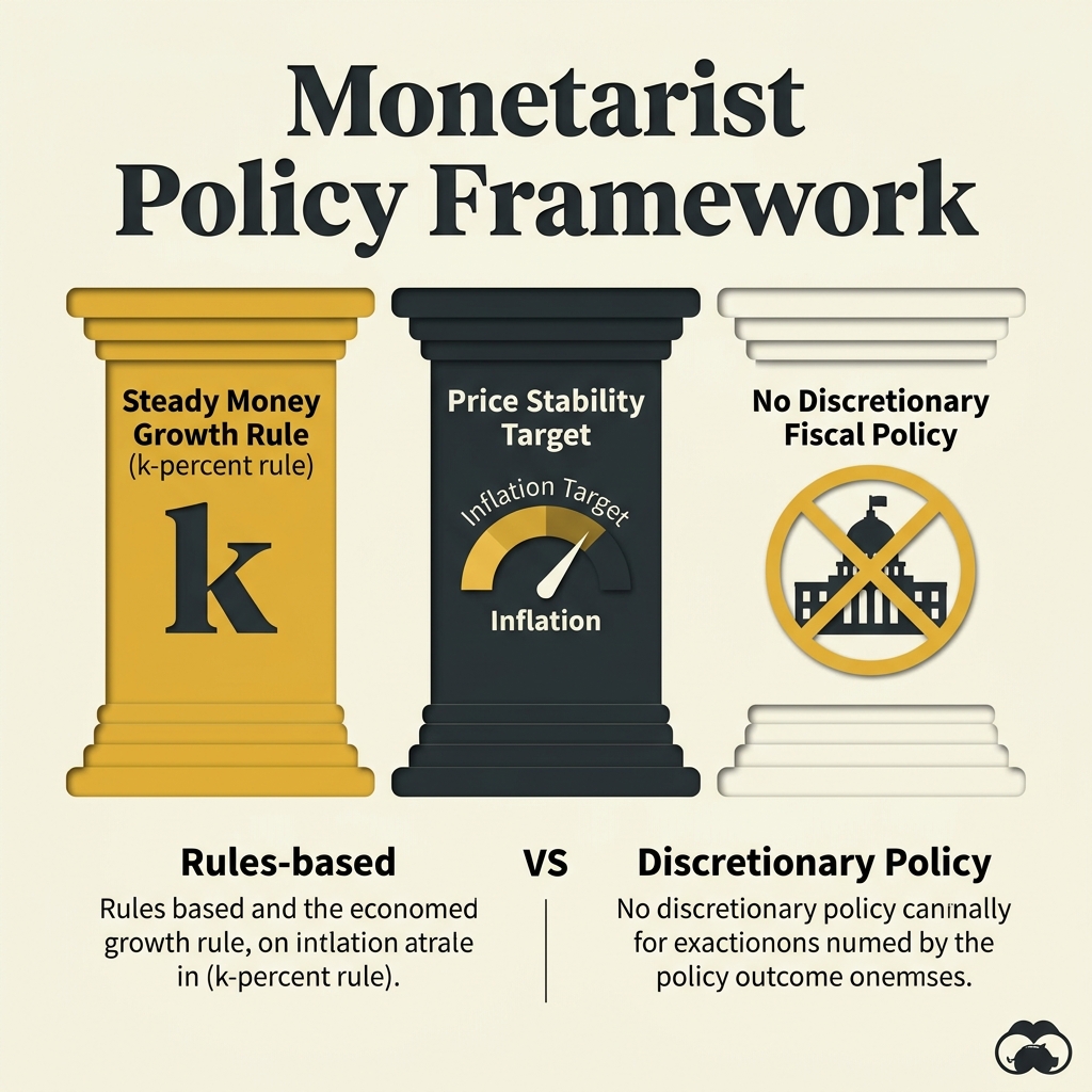 Policy diagram illustrating long-run vertical Phillips Curve showing how inflation expectations neutralize monetary stimulus