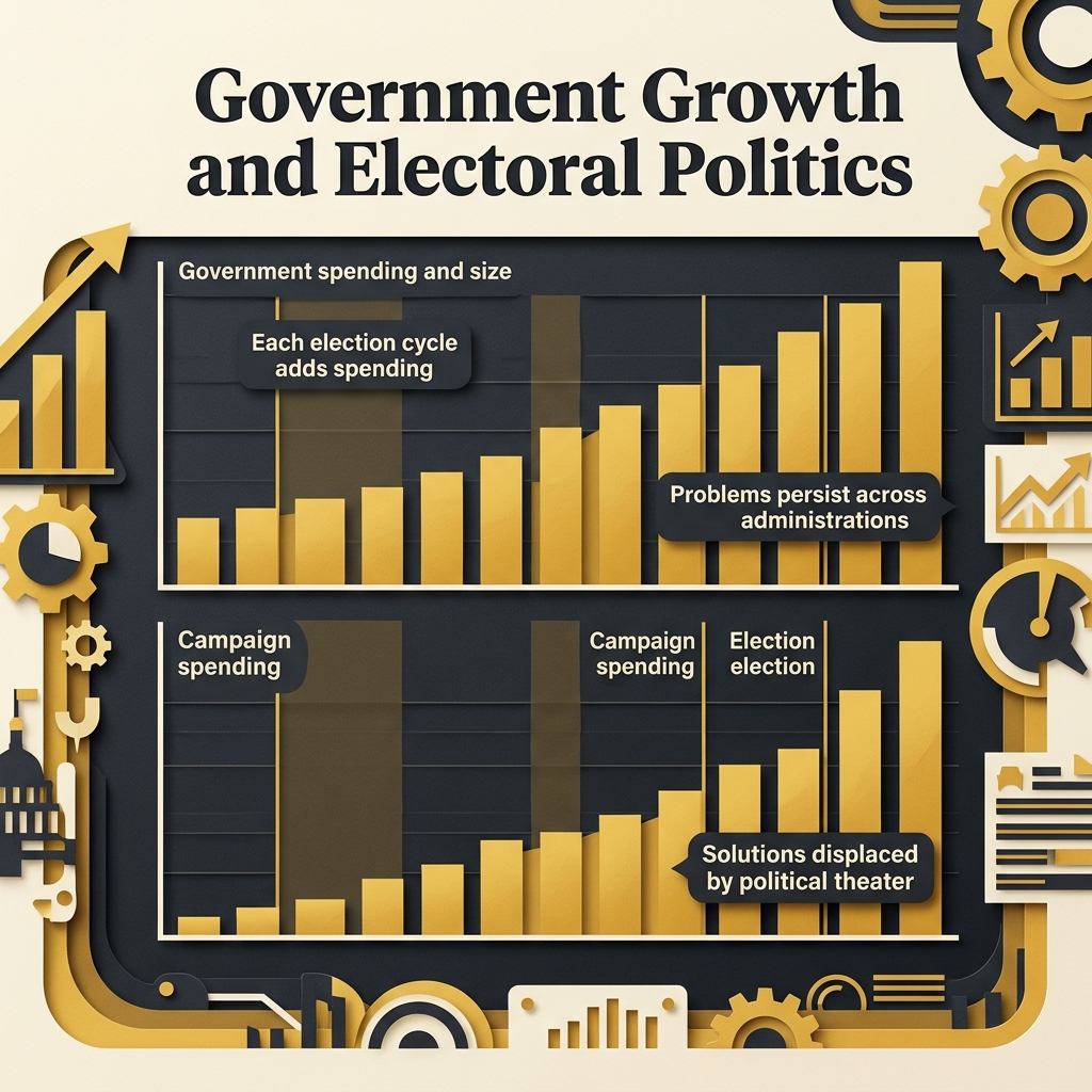 Chart showing the correlation between the growth of government spending/regulation and the rise in lobbying expenditures